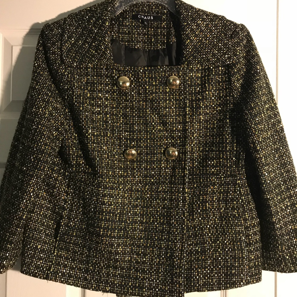 Chaus double breasted metallic blazer size 14